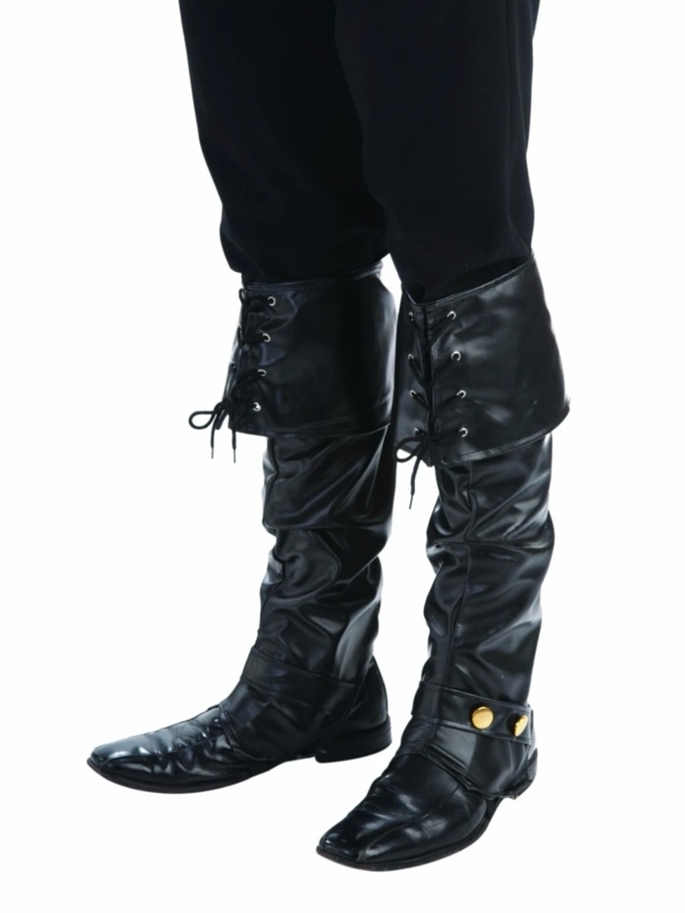 Rubie's Black Men's Pirate Boots with Fold-Over Cuff